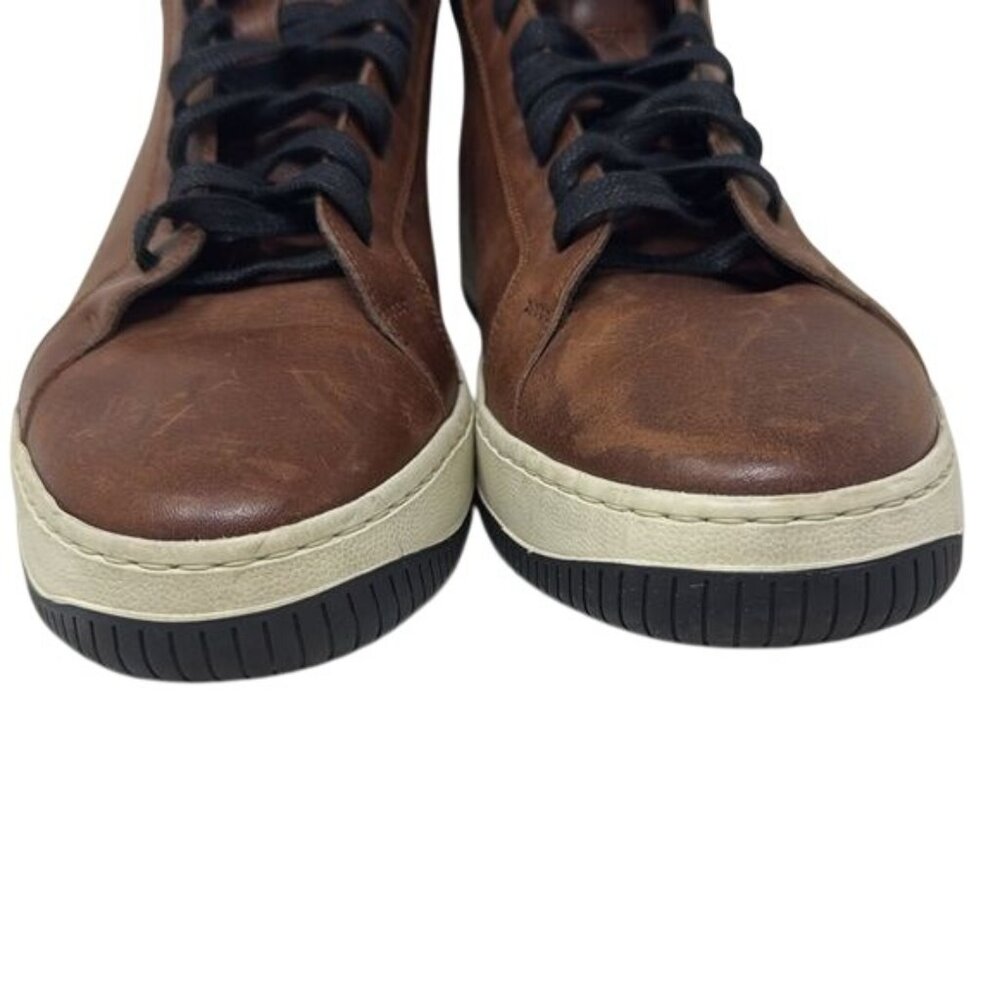 FRYE Wythe Leather High-Top Sneakers, men’s 8M, cognac color - Picture 4 of 14